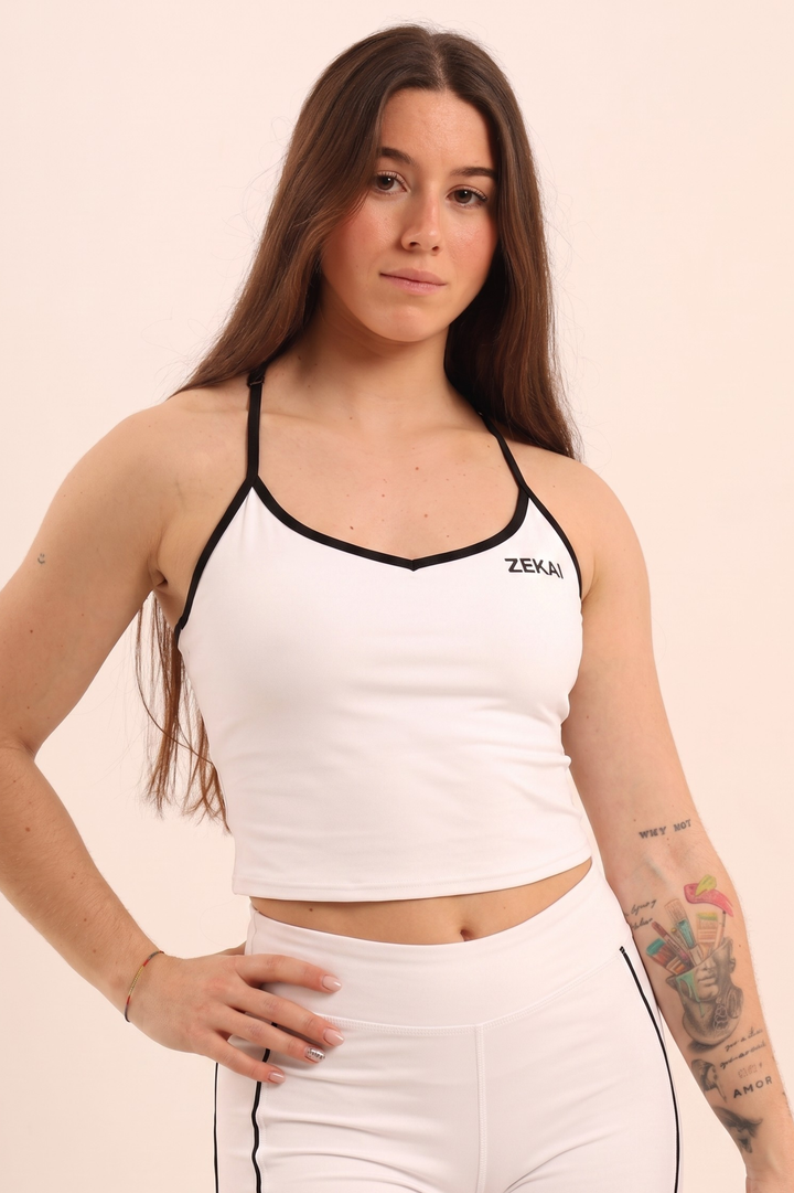 Ivory Edge Crop Top - White